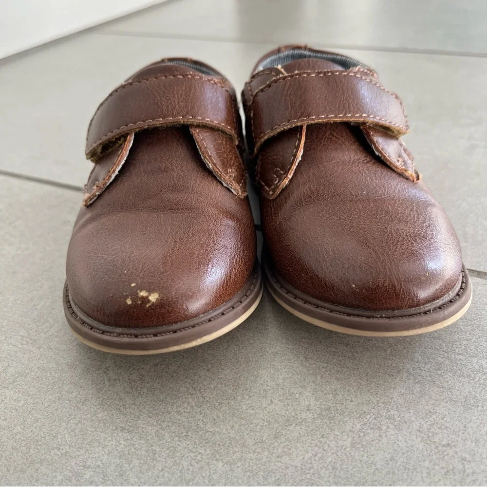 Max + Jake Classic Brown Ollie Oxford Toddler Boy Dress Shoes With Strap Size 8